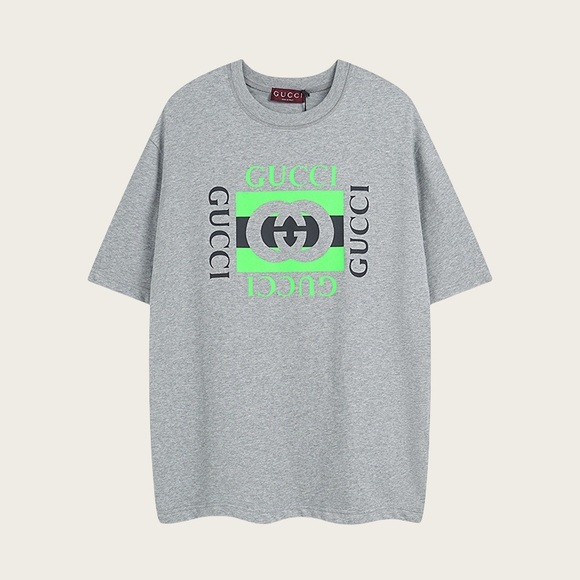 Gucci Gray and Green Short Sleeve Tee - Picture 1 of 7